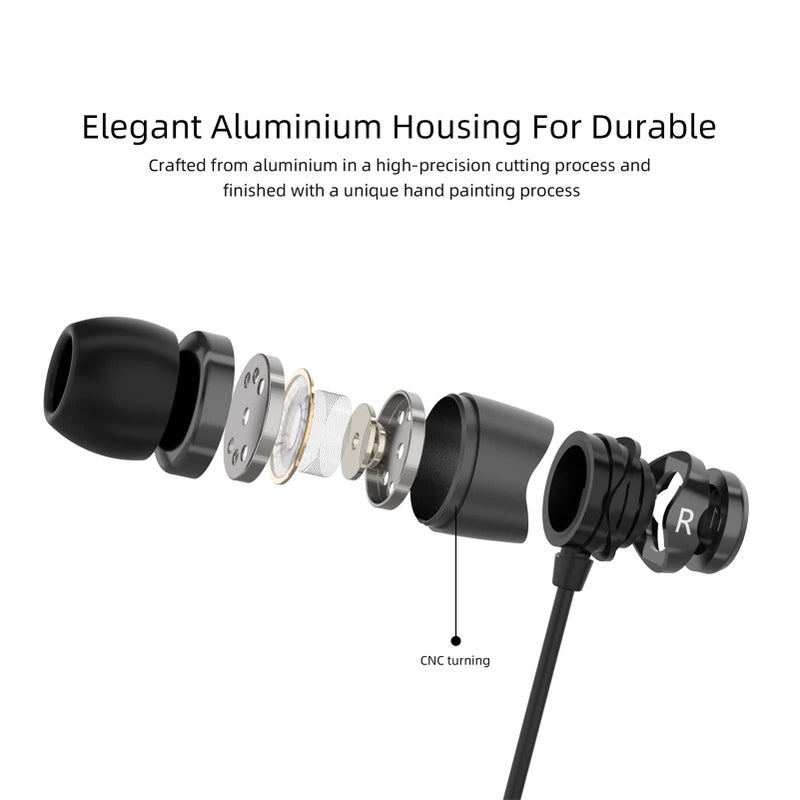 SoundMAGIC E11C Wired Earbuds with Microphone HiFi Stereo Earphones Noise Isolating in Ear Headphones Powerful Bass Tangle Free Cord Black - Image 2